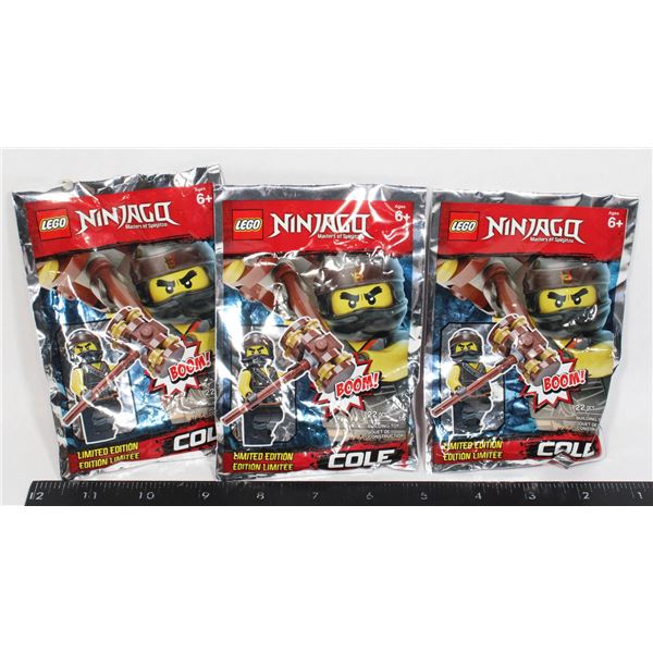 #321 Lot 3 Sealed Lego Ninjago Cole Mini Figures