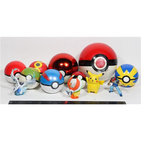 #407 Lot of Assorted Pokémon Poké Ball + Figures