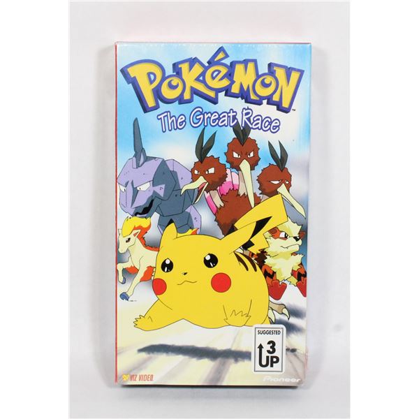#411 Sealed 1998 Pokémon The Great Race VHS Tape