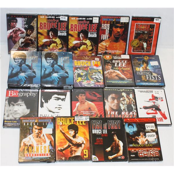 #431 Lot of 19 Sealed Bruce Lee DVD's Assorted