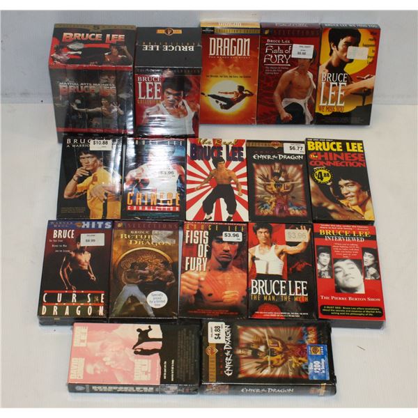 #435 Sealed NOS VHS Lot of 17 Bruce Lee Movies