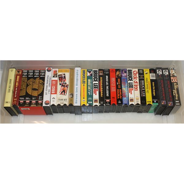 #436 Lot of 24 VHS Bruce Lee Movies + Tapes