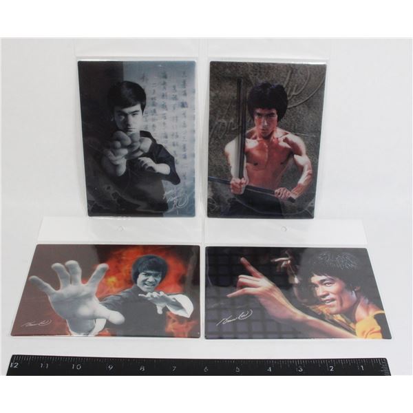 #601 Set 4 Sealed Bruce Lee Lenticular Postcards
