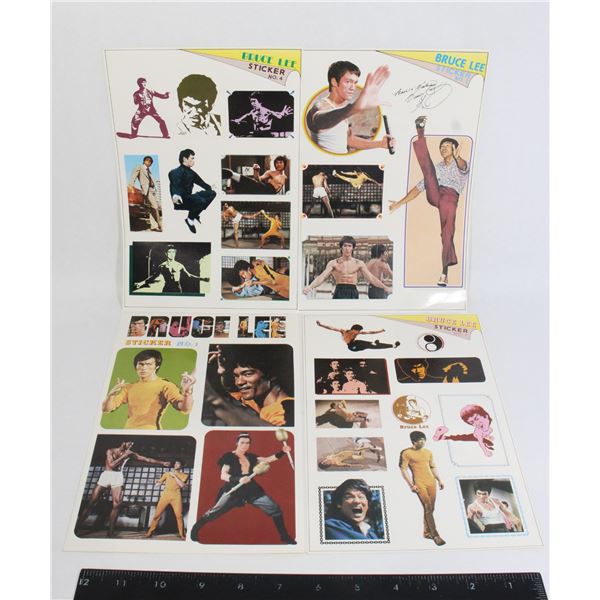 #603 Vintage Unused Bruce Lee Sticker Sets #1-4