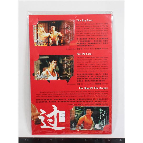 #604 Vintage Bruce Lee Phone Cards Set of 3