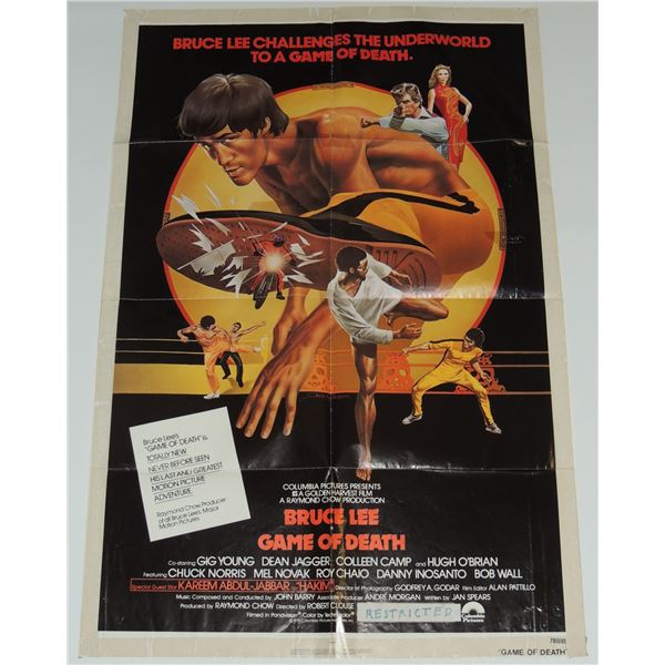 #642 1979 Game of Death Movie Poster 41 x 27
