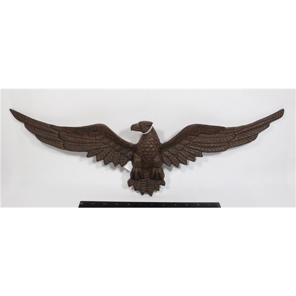 #736 Large Metal Wall Eagle 25 x 7 Inches