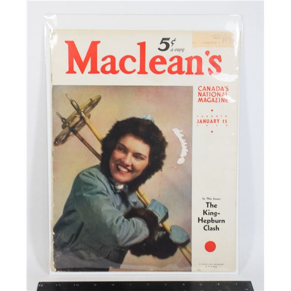#748 Maclean's Magazine January 15th 1939