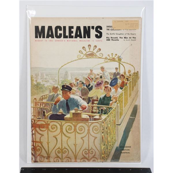 #749 Maclean's Magazine August 15th 1952