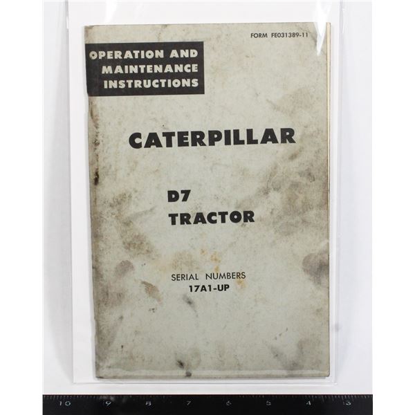 #778 Vintage Caterpillar D4 Tractor Instructions