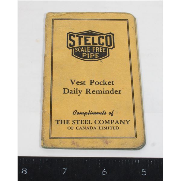 #837  Vintage Stelco Scale Free Pipe Pocket Book