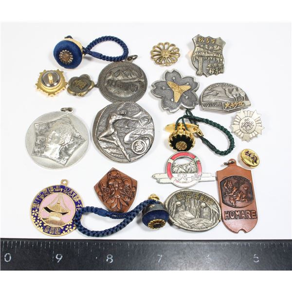 #845 Lot of Assorted Vintage Japanese Pins Medals