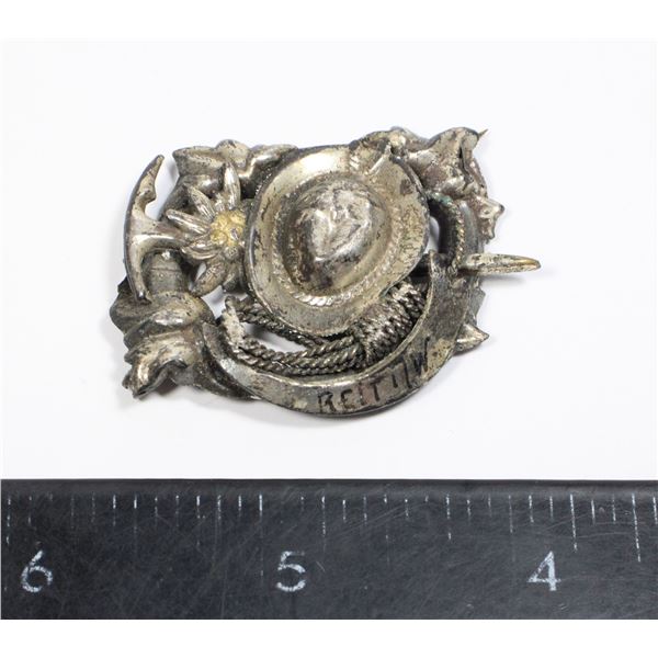 #859 Antique German Pin Alpine Edelweiss Hiking