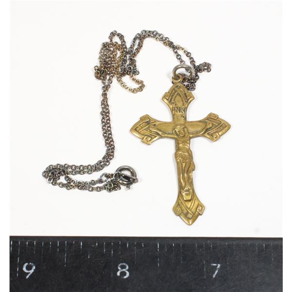 #871 1900'S Catholic Religious Cross Necklace