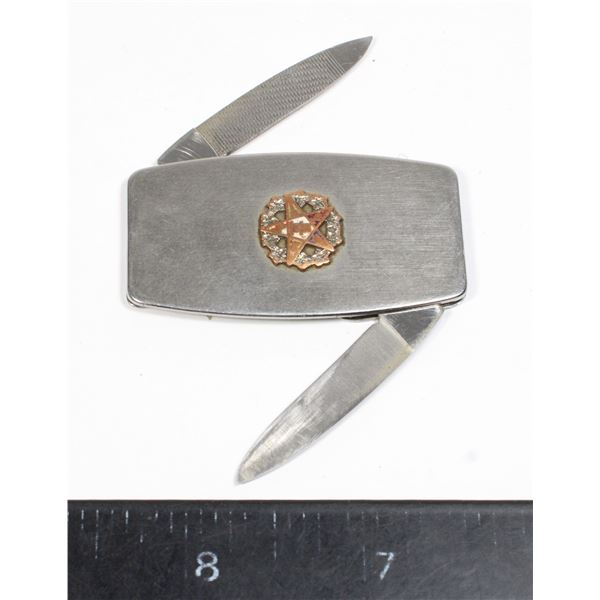 #873 Masonic Freemasons Zippo Pocket Knife