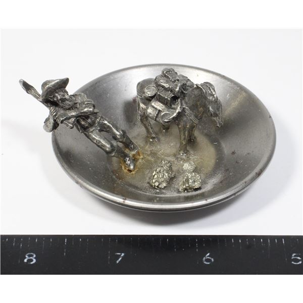 #882 Set of Pewter Statues Gold Miner and Donkey