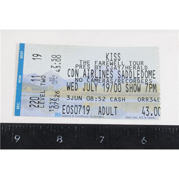 #927 KISS The Farewell Tour Ticket Stub 2000