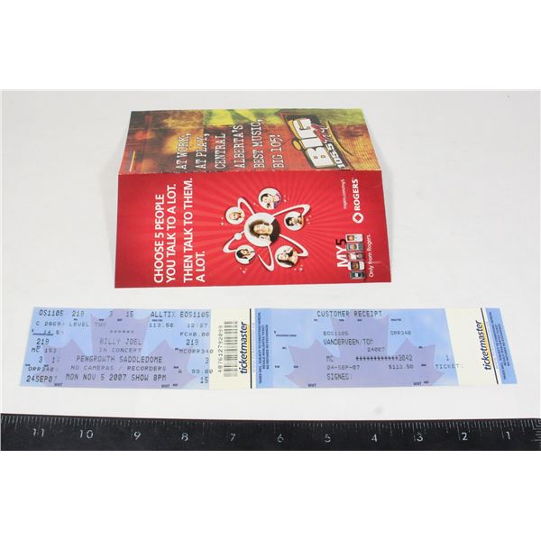 #939 Billy Joel Ticket Stub November 2007 w/
