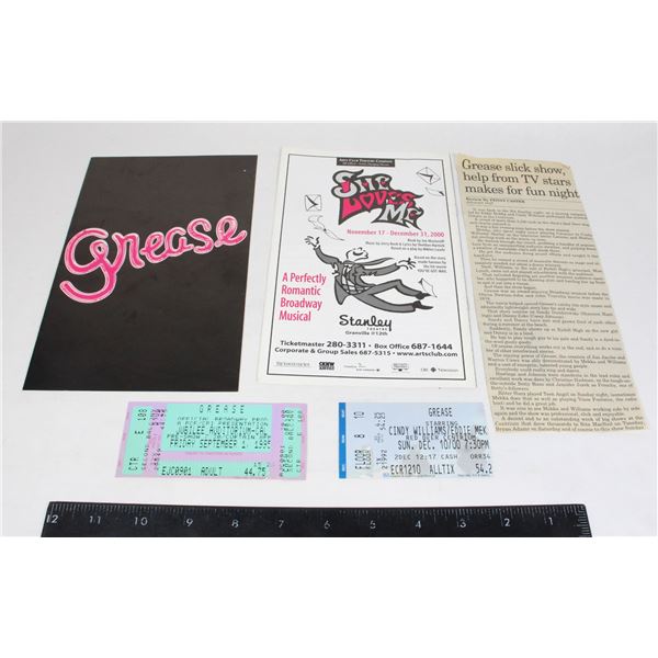 #941 Grease Ticket Stub booklets + Clippings 1995