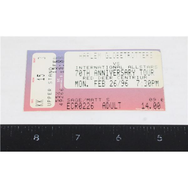 #957 NBA Harlem Globetrotters Ticket Stub 1996