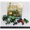 Image 1 : #970 Lot 4 Toy John Deere Tractors + Air Freshner