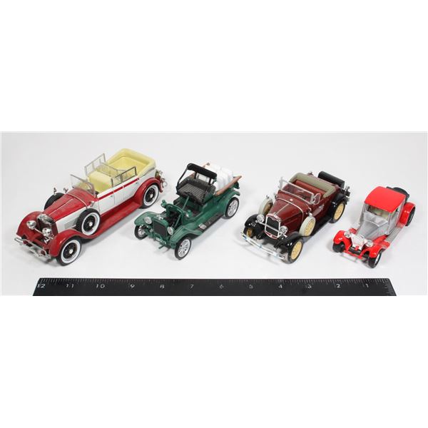 #977 Lot of 4 Early 1900's Car Metal Toys