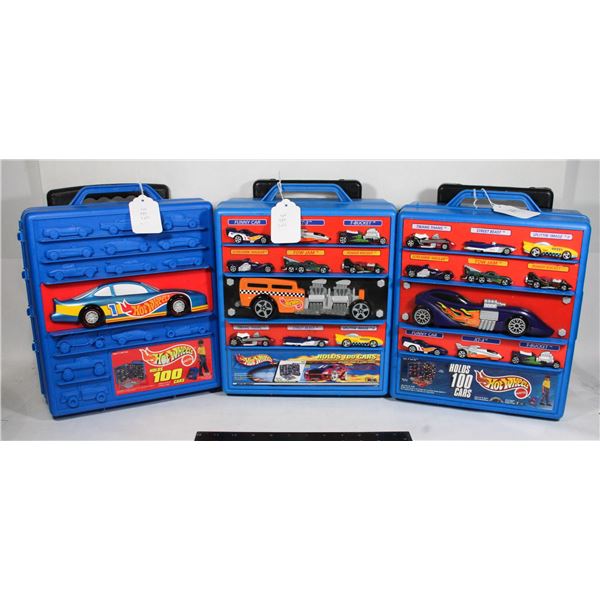 #984 Lot of 3 Official 1990's Hot Wheels Car Case