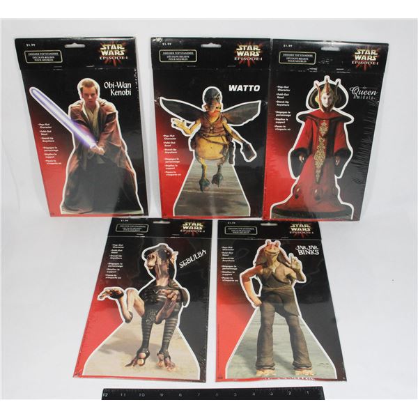 #994 Sealed Lot of 5 Star Wars Episode 1 Standees
