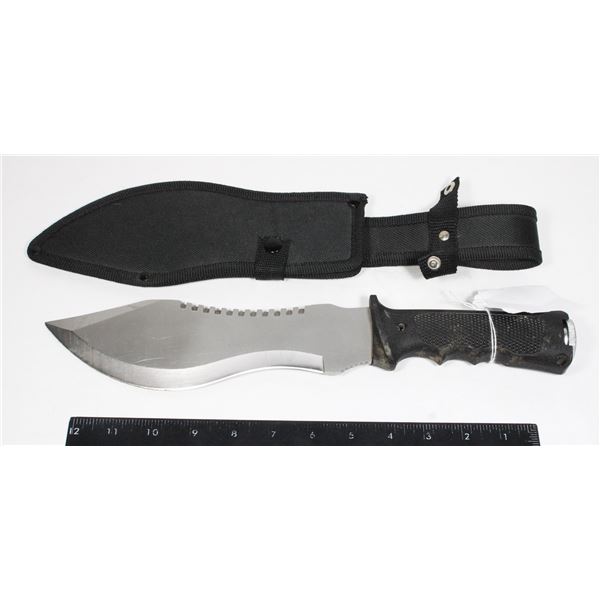 #1015 Large Fixed Blade Knife 440 w/ Sheath