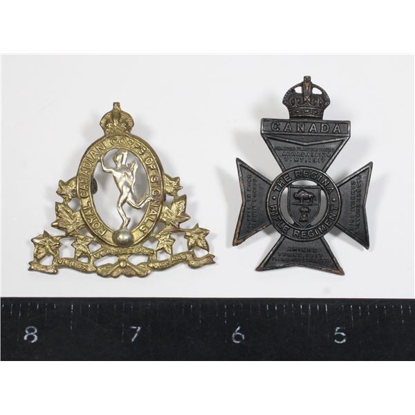 #1045 2 WW2 Canadian Cap Badges RCCS