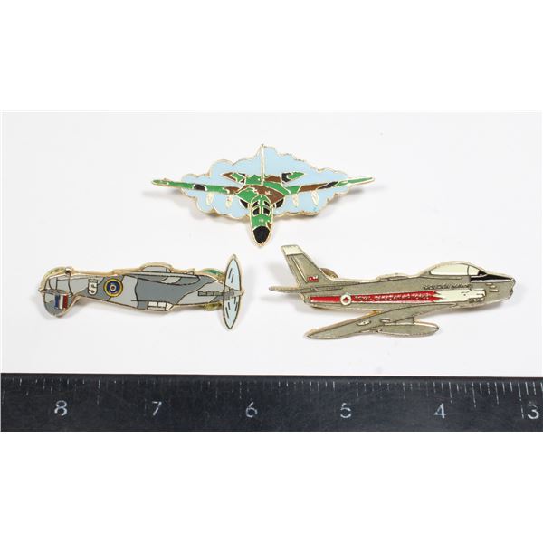 #1059 3 Allied Aircraft Pins RCAF Golden Hawks