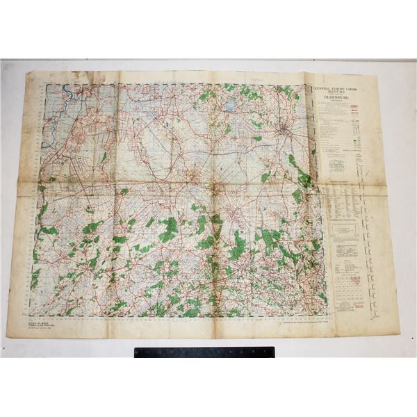 #1068 WW2 1944 British Military Map Germany