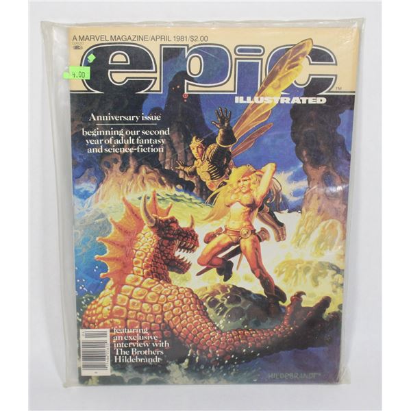 #1102 Sealed Epic Magazine April 1981