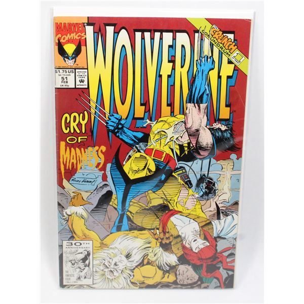 #1251 Marvel Comics Wolverine #51 Feb 1991