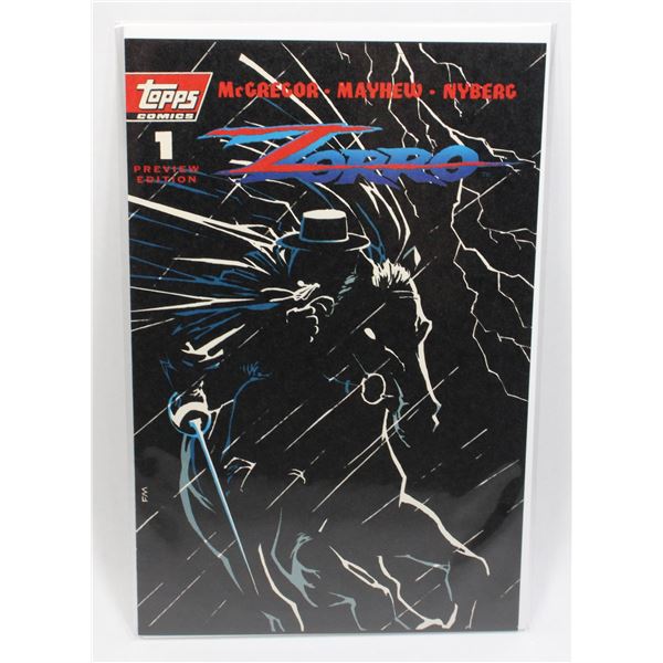 #1323 Topps Comics Zorro #1 Preview Edition 1993