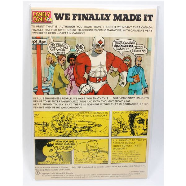 #1337 Comley Comix Captain Canuck Vol 1 #1 1975