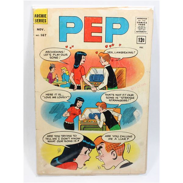 #1378 Archies Series Pep #167 November 1963