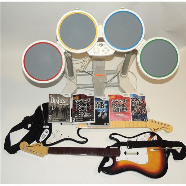 #120A Nintendo Wii Lot of 5 Rock Band Games