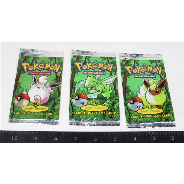 #399D Lot of 3 Pokémon Jungle 1999 Opened Package
