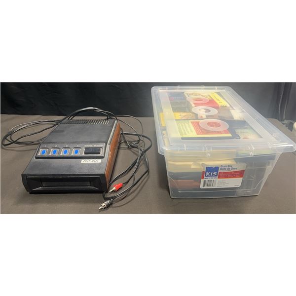 Play-Mate 8-Track Player with 8-Track and Cassette Tape Lot