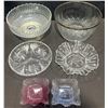 Image 1 : Pressed Glass Dishes And Bowls, 7 Pieces