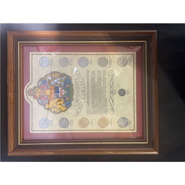 Framed Canadian Nickel Coin Collection Display