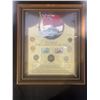 Image 1 : Canadian World War II Coin and Stamp Collection Framed Display, Approx 11x13 in