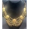 Image 4 : Gold Plated Four Piece Jewelry Set with Necklace, Choker, Bracelet, Earrings