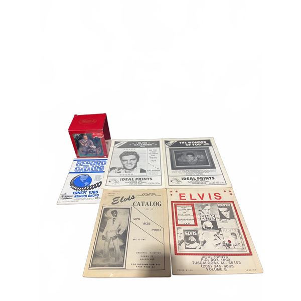 Elvis Presley Collectibles Lot with Catalogs and Ornament