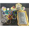 Image 1 : Decorative Lot: English Bone China Florals, Japanese Cup, Bangles, Photo Frame and Tray