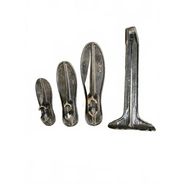 Four Cast Iron Cobbler's Shoe Lasts