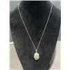Image 1 : Sterling Silver Oval Locket Necklace, 0.39 Grams