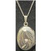 Image 2 : Sterling Silver Oval Locket Necklace, 0.39 Grams