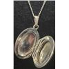 Image 3 : Sterling Silver Oval Locket Necklace, 0.39 Grams